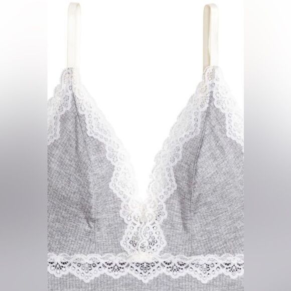 ribbed lace trim bodysuit - Picture 6 of 6